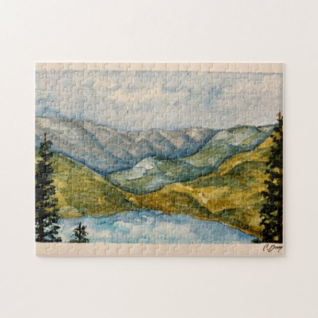 Aquarelllandschaft Puzzle (Horizontal)