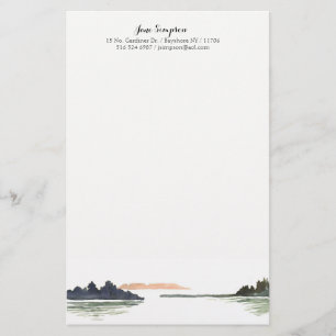 Aquarelllandschaftspersönliches stationäres briefpapier