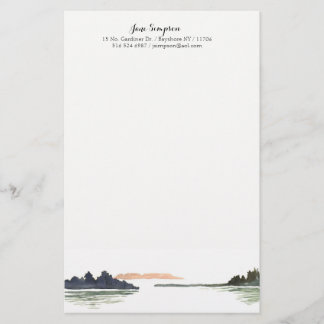 Aquarelllandschaftspersönliches stationäres briefpapier
