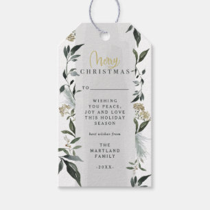 Aquarelllaub Weihnachten der frohen Weihnachten Geschenkanhänger
