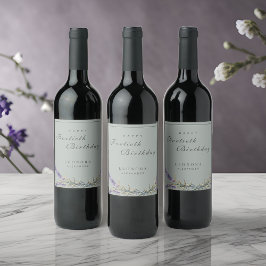 Aquarelllavender Blume JEDER Meilenstein Geburtsta Weinetikett