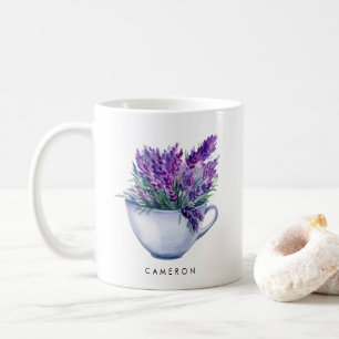 Aquarelllavender-Blume Teacup Personalisiert Kaffeetasse
