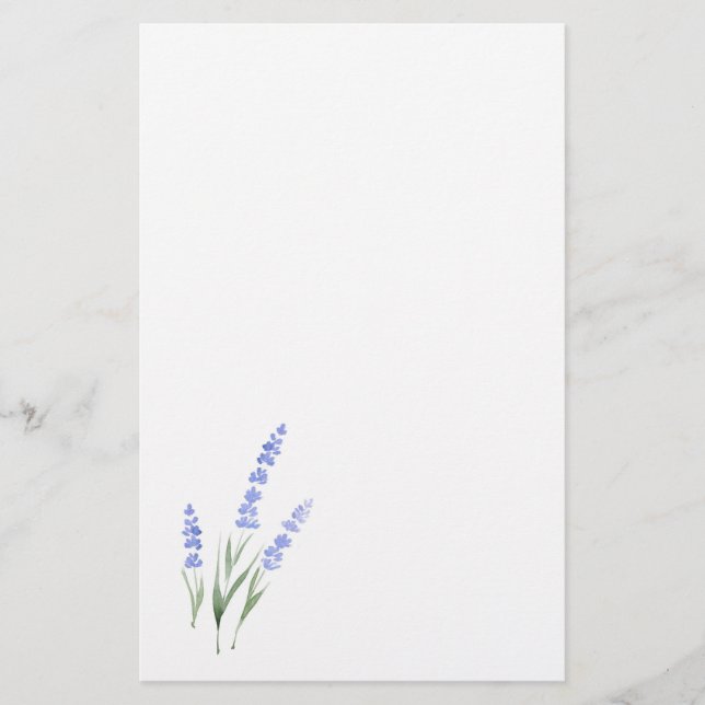 Aquarelllavender Briefpapier (Vorderseite)
