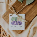Aquarelllavender Fields Danke, dass Sie Tags bevor Geschenkanhänger<br><div class="desc">Diese modernen und schicken "Dankeschön"-Aufkleber sind mit schicken Schriftart und einer schönen Aquarellmalerei auf Lavendelfeldern in der Provence,  Frankreich,  ausgestattet. Vollständig passende Hochzeitssuite verfügbar.</div>