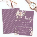 Aquarelllavender floral 60. 60er Geburtstag Einladung<br><div class="desc">Watercolor rosa Lavendel elegante moderne Blumenladen 60. 60er Geburtstagsfeier Einladung. Alter kann nicht geändert werden,  aber bitte schreiben Sie mir und ich werde mit Ihrem Alter so bald wie möglich einen neuen Eintrag machen :)</div>