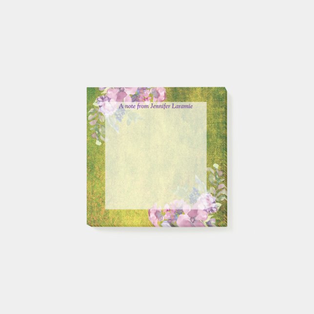 Aquarelllavender Floral Post-it Klebezettel (Vorderseite)