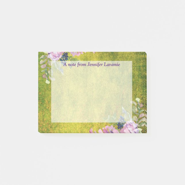 Aquarelllavender Floral Post-it Klebezettel (Vorderseite)