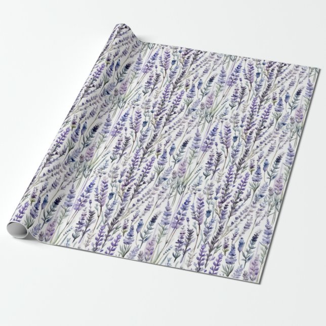 Aquarelllavender Geschenkpapier (Ungerollt)