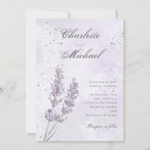 Aquarelllavender lila Hochzeit Einladung