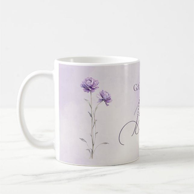Aquarelllavender Meadow Wildblume Beste Mama Kaffeetasse (Links)