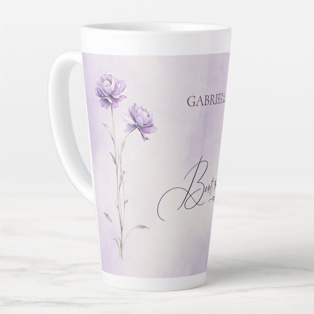 Aquarelllavender Meadow Wildblume Beste Mama Milchtasse (Linke Ecke)