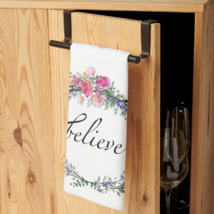 Aquarelllavender Pink Wild Rose glauben Geschirrtuch