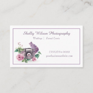 Aquarelllavender Spring Floral Fotografy Visitenkarte