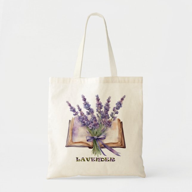 Aquarelllavender Tragetasche (Vorne)
