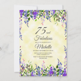 Aquarelllavender Yellow 75 & Fabulous Birthday Einladung