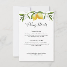 Aquarelllemon foliage Hochzeitskarte RSVP Karte