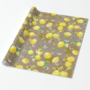 Aquarelllemon Geschenkpapier