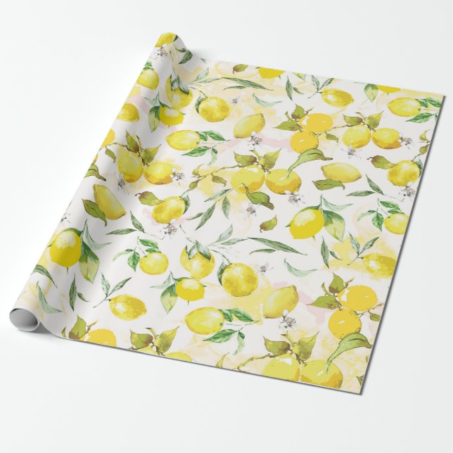 Aquarelllemon II Geschenkpapier (Ungerollt)
