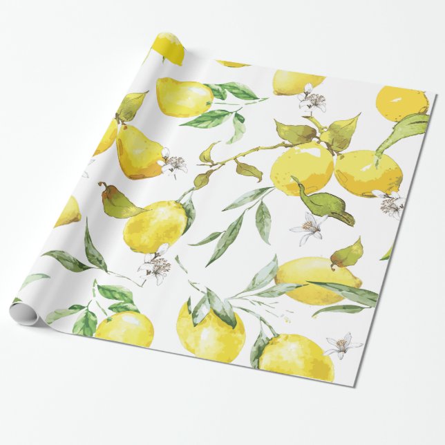 Aquarelllemon III Geschenkpapier (Ungerollt)