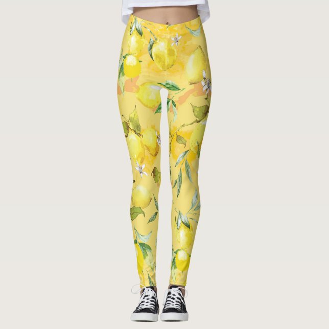 Aquarelllemon IV Leggings (Vorderseite)