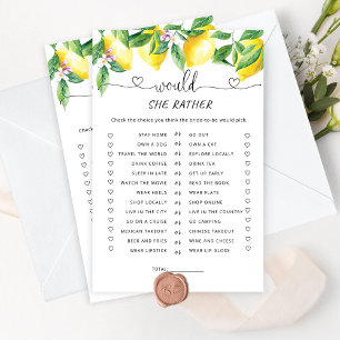 Aquarelllemon Würde sie lieber ein Bridgame