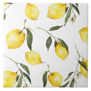 Aquarelllemon, Zitrus, Fliese