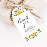 Aquarelllemonen Brautparty Geschenkanhänger<br><div class="desc">Ein schönes Design mit Aquarelllemonen und grünem Blattwerk. Grün und Weiß Geschenktag mit schwarzem Skript. Der Text und die Farben können an Ihr Thema angepasst werden.</div>