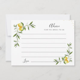 Aquarelllemonen und Grüntafeln Hinweiskarte