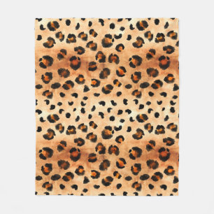Aquarellleopard Print: Exotic Fur Textur Fleecedecke