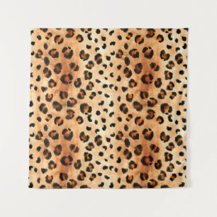 Aquarellleopard Print: Exotic Fur Textur Wandteppich