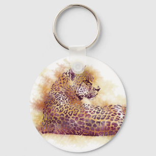 Aquarellleopard Schlüsselanhänger
