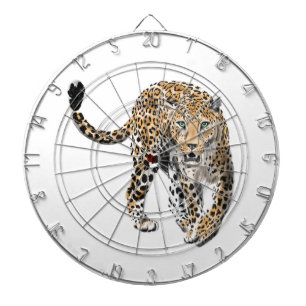 Aquarellleopard-Urwaldkatze grün gestrichen Dartscheibe