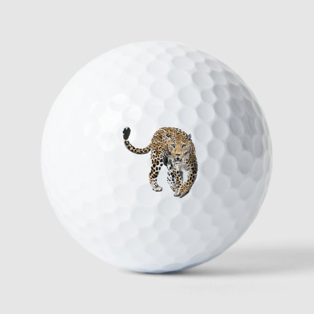 Aquarellleopard-Urwaldkatze grün gestrichen Golfball (Vorderseite)