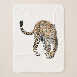 Aquarellleopard-Urwaldkatze grün gestrichen Sherpadecke