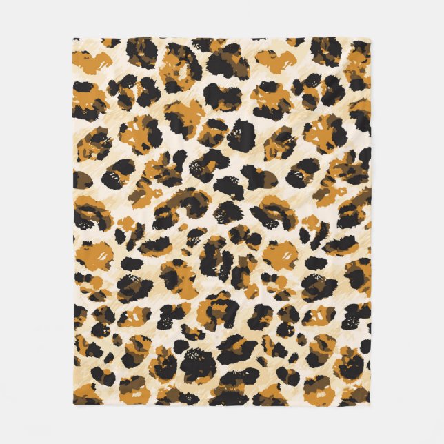Aquarellleoparde, Farbverlauf von Krawatte und Far Fleecedecke (Vorderseite)