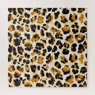 Aquarellleoparde, Farbverlauf von Krawatte und Far Puzzle