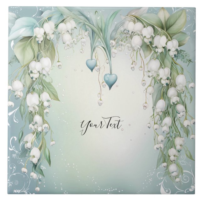 Aquarelllien der Keramik Tal Täler Fliese (Vorderseite)