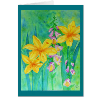 Aquarelllilien und -fingerhut