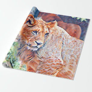 Aquarelllion Geschenkpapier