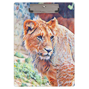Aquarelllion Klemmbrett