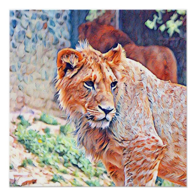 Aquarelllion Poster (Vorderseite)