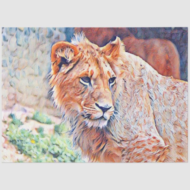 Aquarelllion Seidenpapier (Vorderseite)