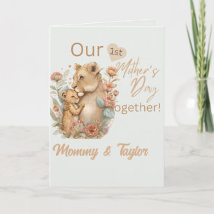 Aquarelllioness & Cub Erster Muttertag Karte