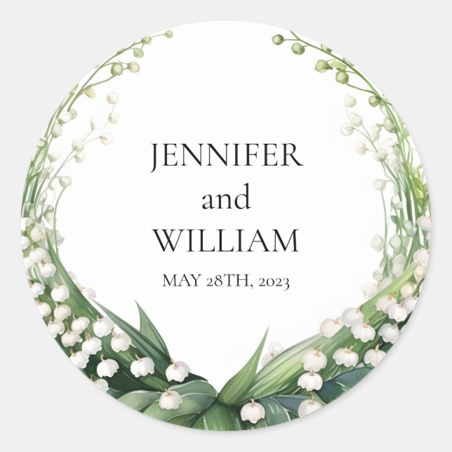 Aquarelllische Lily des Brautparty Runder Aufkleber (Vorderseite)