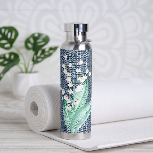 Aquarelllische Lily of the Valley Bouquet Trinkflasche (Yoga)