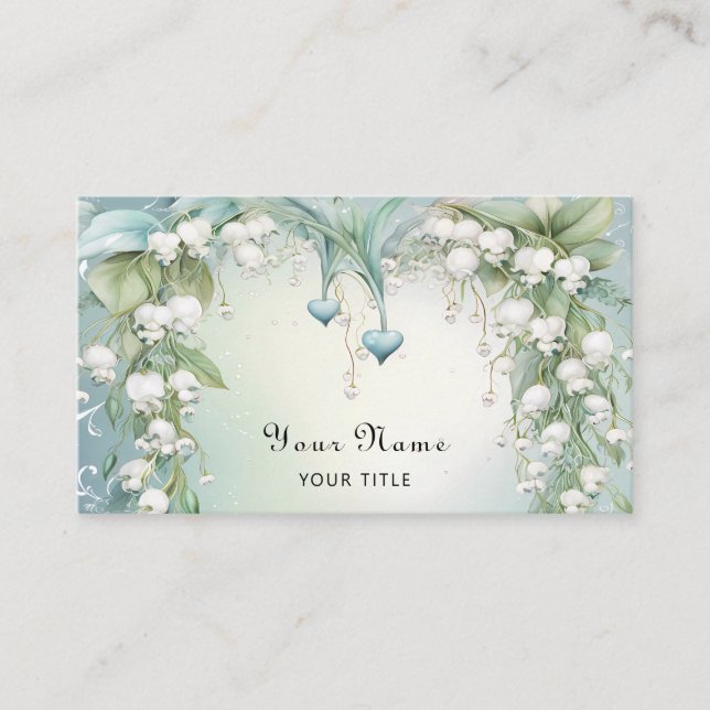 Aquarelllische Lily of the Valley Business Card Visitenkarte (Vorderseite)