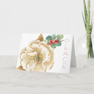 Aquarellmagnolia mit Weihnachtskarte der Berries, Karte