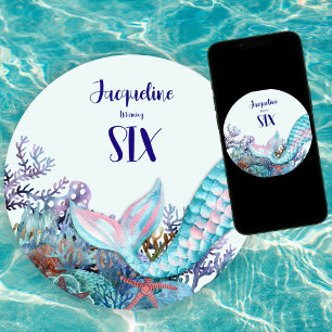 Aquarellmaid am 6. Geburtstag unter dem Meer Einladung