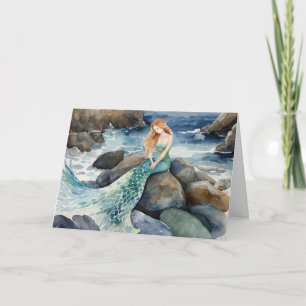 Aquarellmaid-Denken Karte