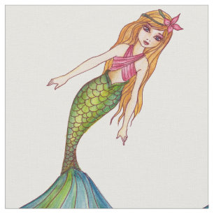 Aquarellmaid mit Langblonde Stoff